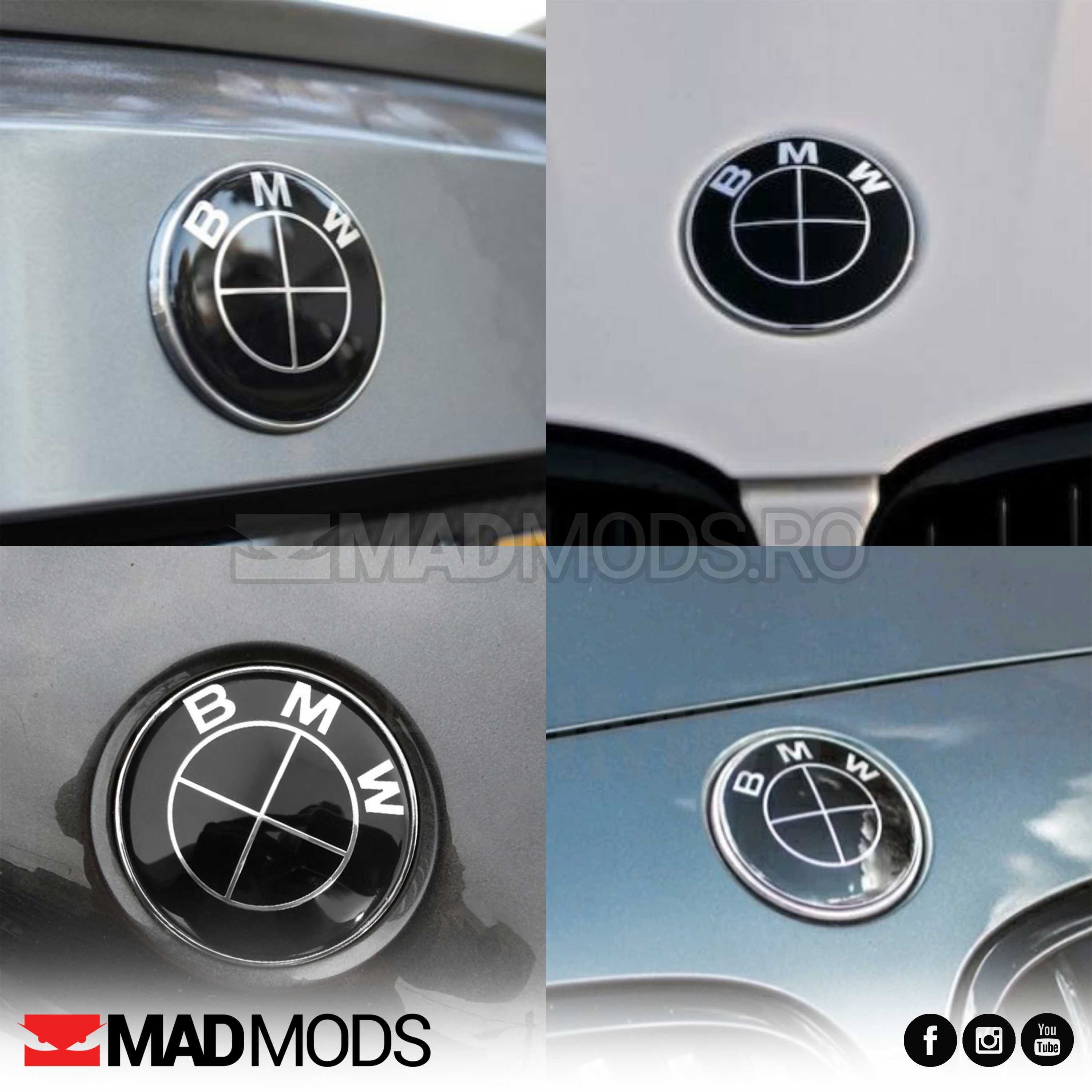 Set Stickere Embleme Negru complet BMW Seria 1 2 3 4 5 6 7 8 X i M