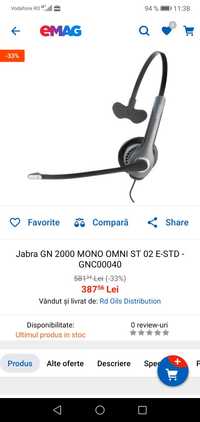 Casca Jabra GN 2000 Mono cu Bluetooth