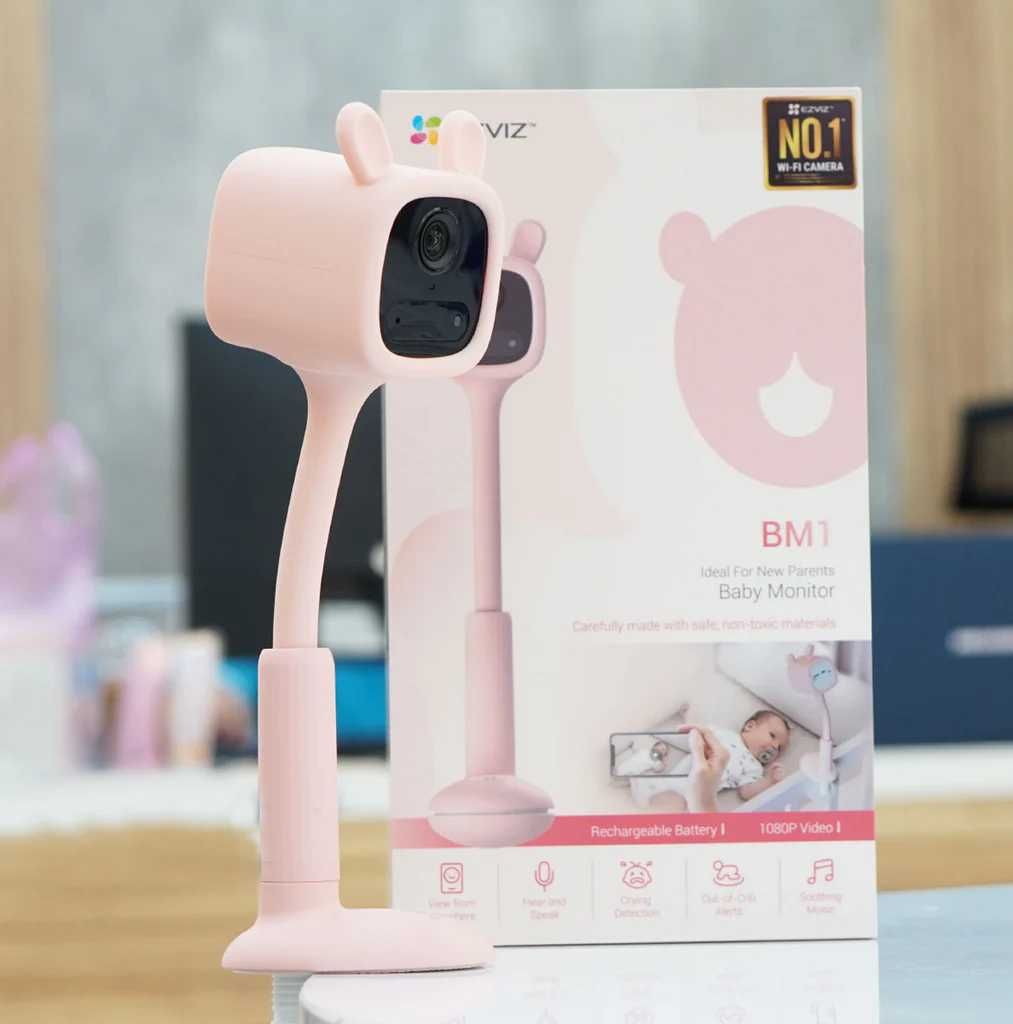 Baby Monitor EZVIZ BM1 FullHD Baterie Wireless camera supraveghere Roz