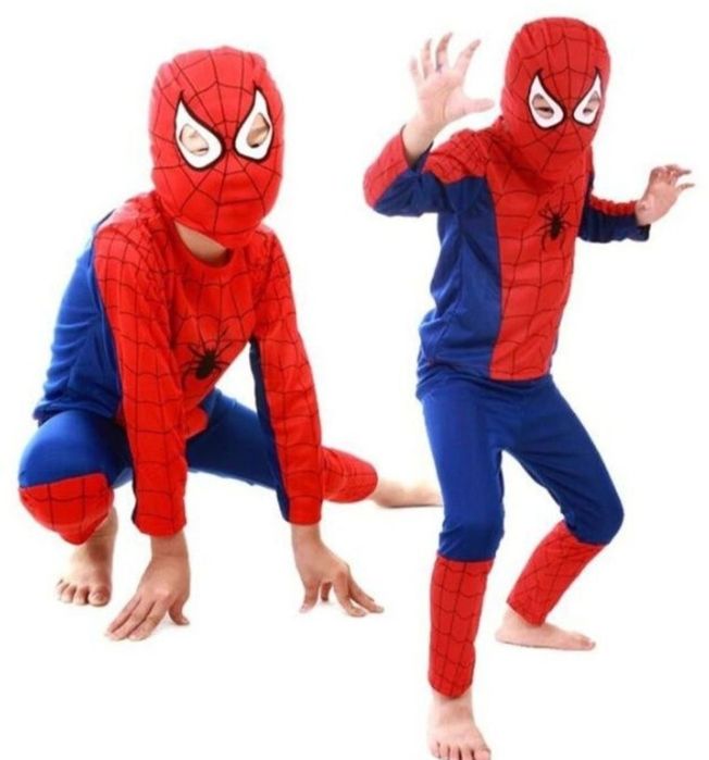 Costum Spiderman cu sau fara muschi  pentru copii S M L