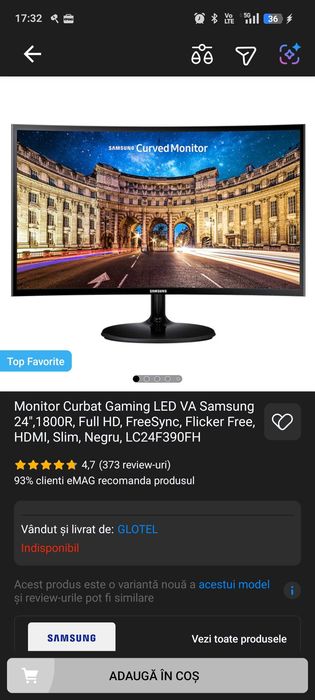 Monitor curbat Samsung