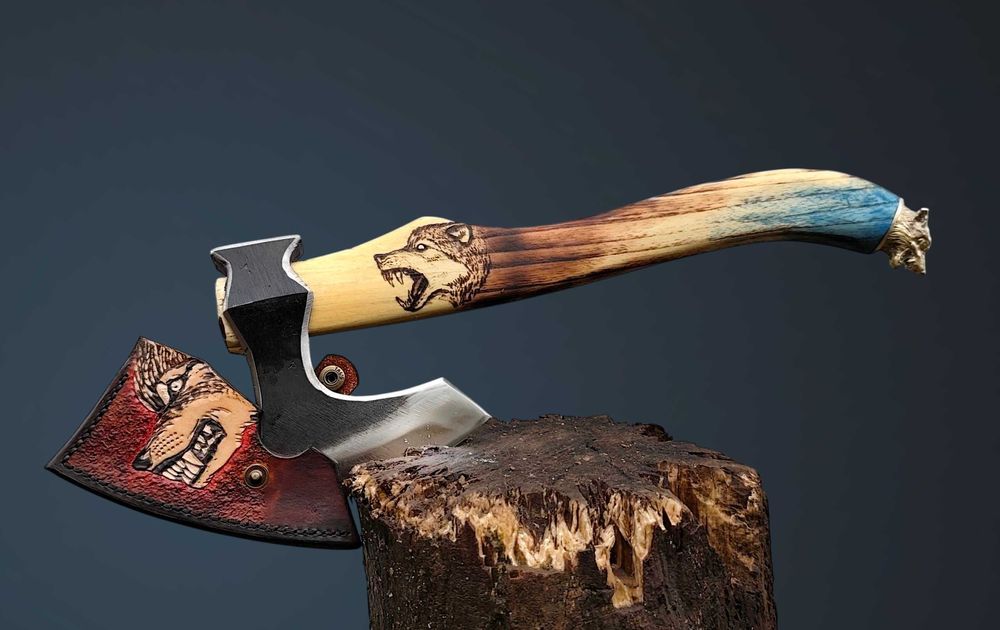 Ръчно изработена брадва вълк