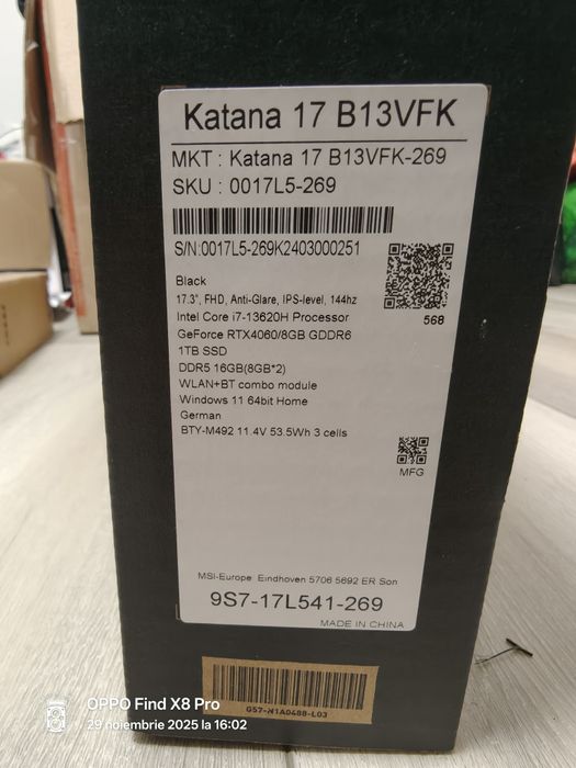 Laptop gaming MSI Katana B13VFK 17.3 Intel Core i7-13720H, 40 GB  RAM