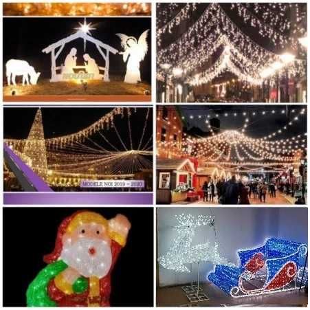 Iluminat festiv Craciun figurine luminoase gigant traversari carosabil