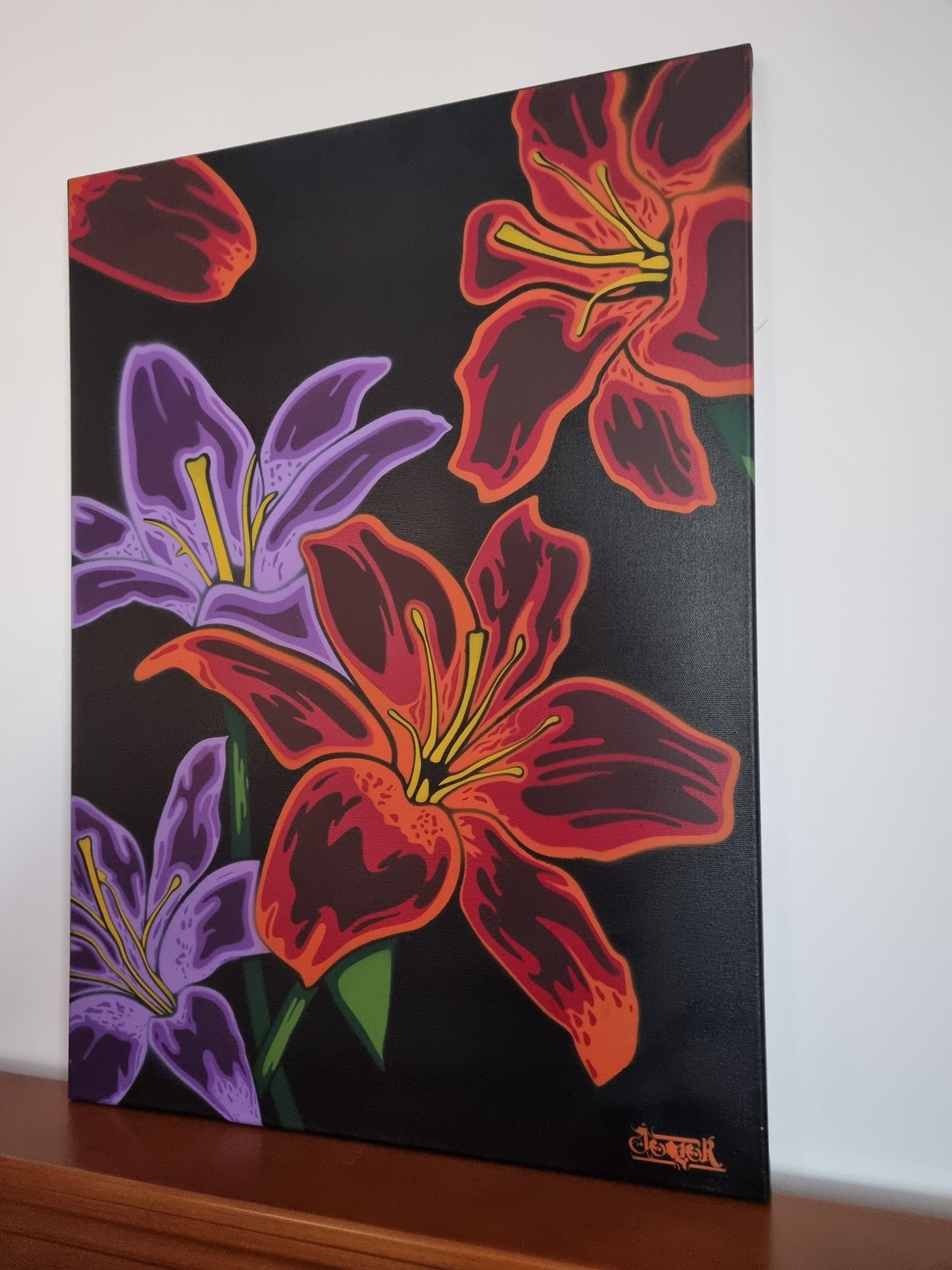 Tablou flori canvas 50 cm x 70 cm arta contemporana urbană