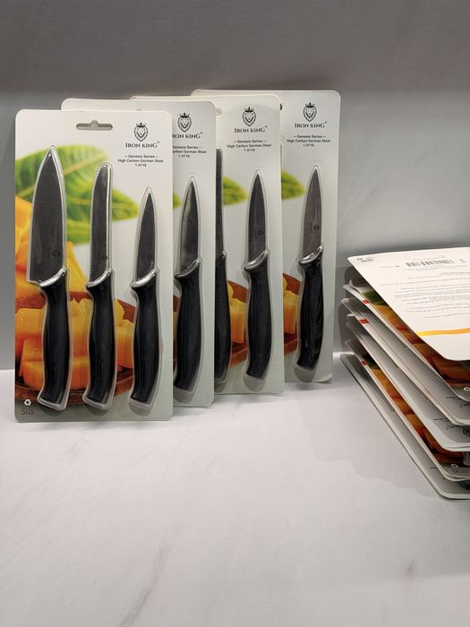 Set de 3 cuțite de bucătărie. Otel german.