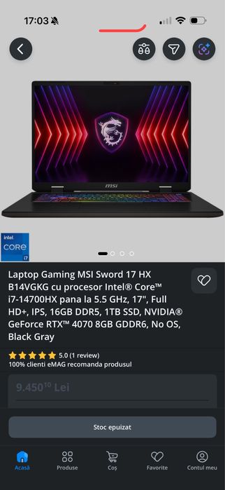 Vand Laptop Msi Gaming