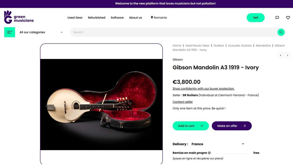 1911 Gibson A3 mandolina chitara cu hard case SCHIMB