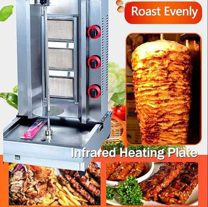 aparat,rotisor shaorma pe gaz cu 3 ,4,5 arzatoare NOU