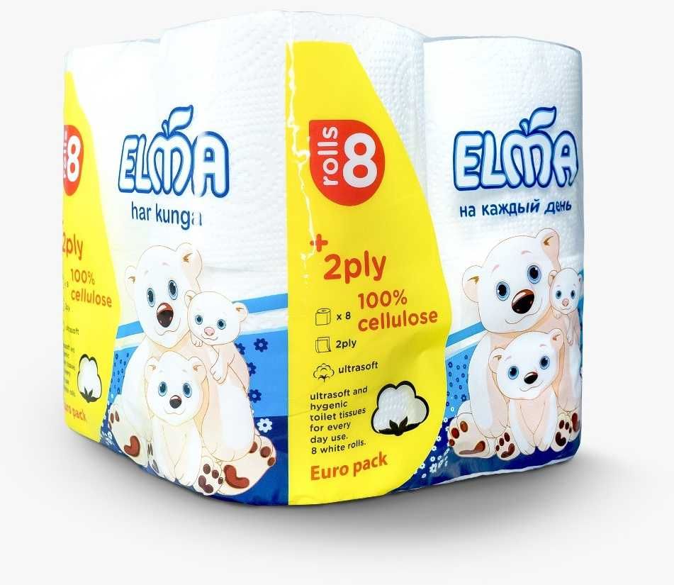 Туалетная бумага ELMA 2-х слойная Euro pack Оптом