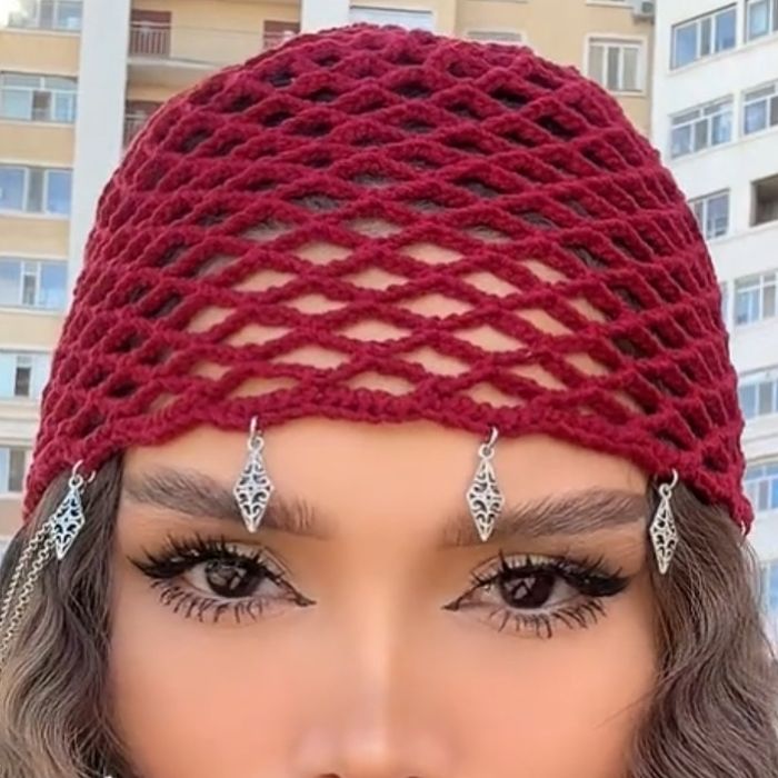 Вязанное шапка сетка 2500