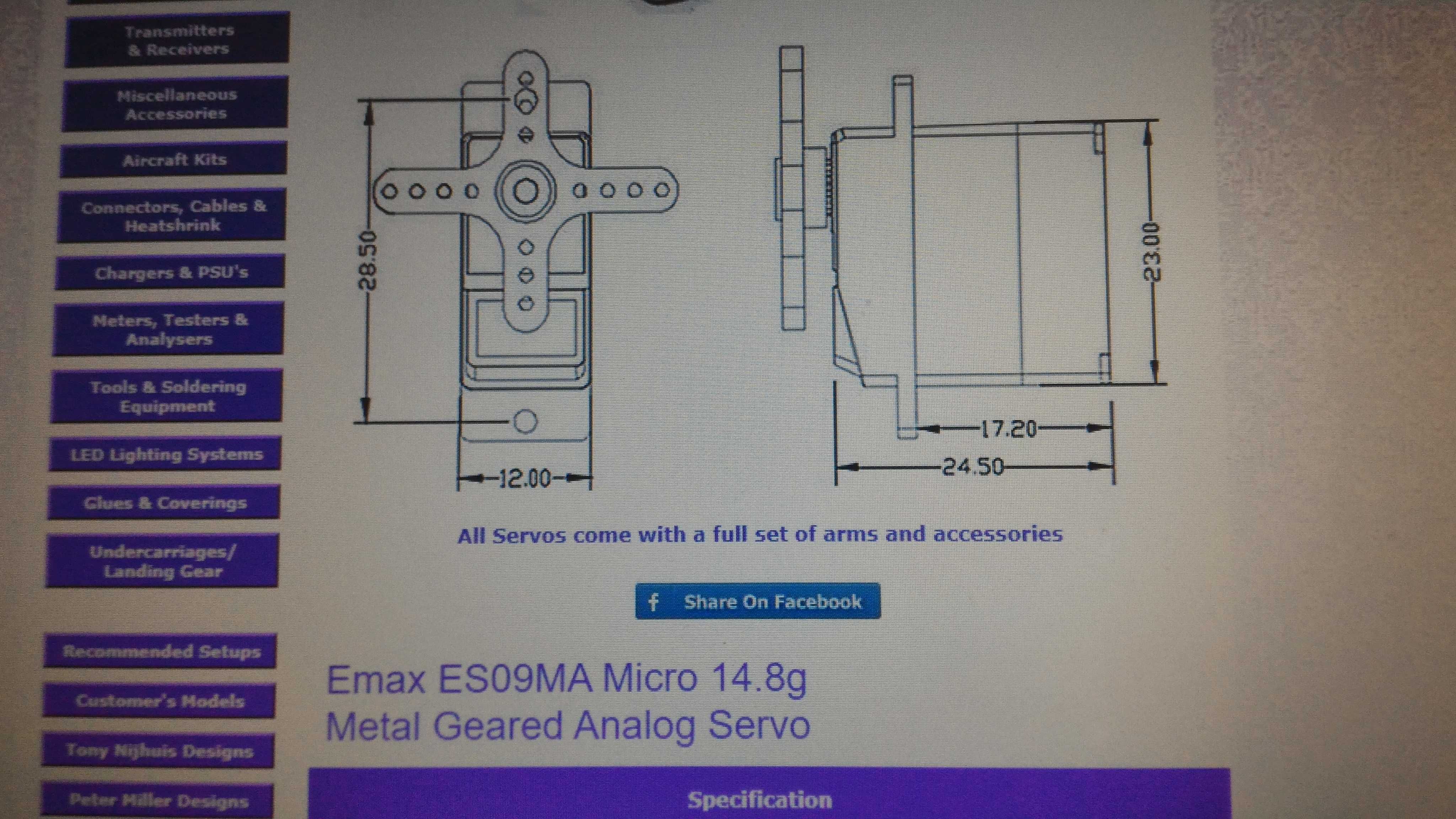 Automodel mini servo nou EMAX, mecanism metal, dual rulmentat, analog