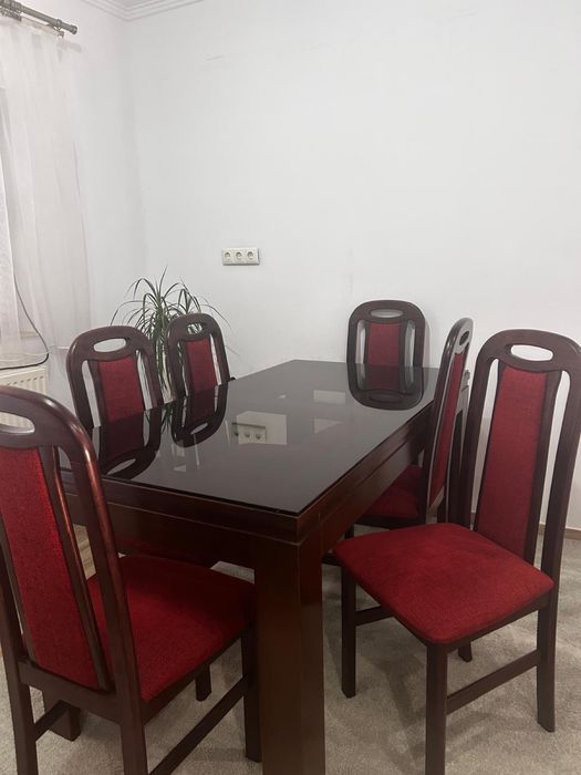 Set de 6 scaune din lemn masiv