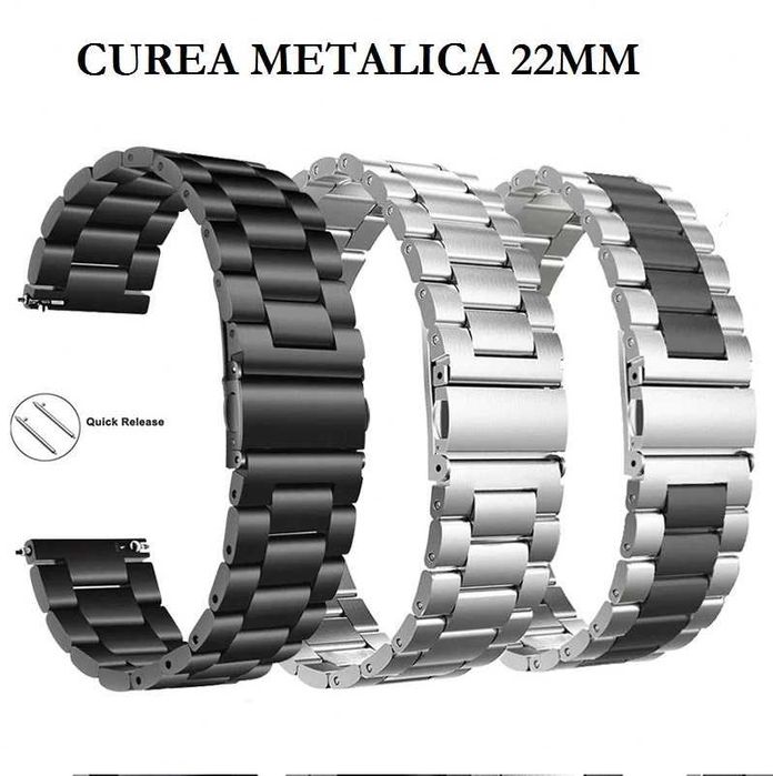 Curea metalica 22mm Samsung Galaxy Watch 3 Gear S3 Huawei Watch GT 2
