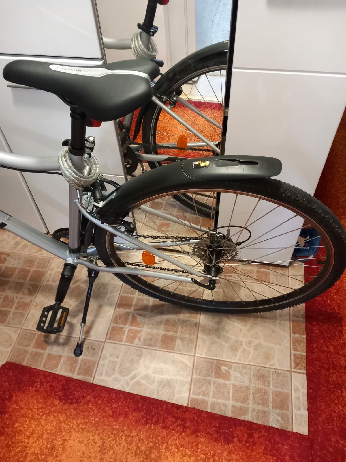 Bicicletă polivalentă Riverside Decathlon 120 Gri marime M + accesorii