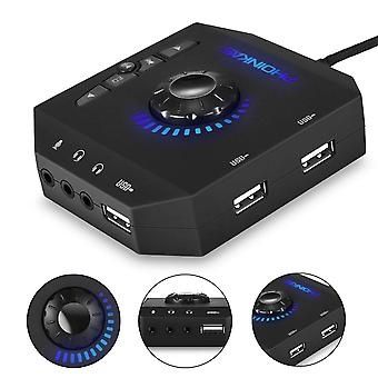 T10 External Sound Card, Phoinikas Usb Audio Adapter