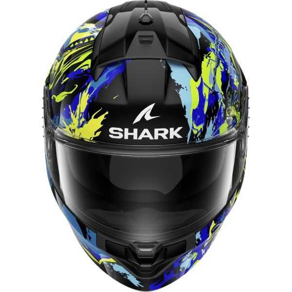 ТОП ЦЕНА Каска за мотор SHARK RIDILL2 RAGING BEAST  blue/Yellow ,очила