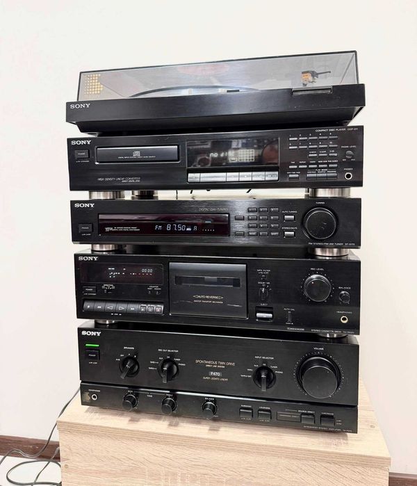 Ретро аудио система SONY - Усилвател, дек, cd, тунер, грамофон