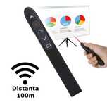 Stilou Prezentare, Pointer Laser, Control Multimedia, USB, 100m, Negru