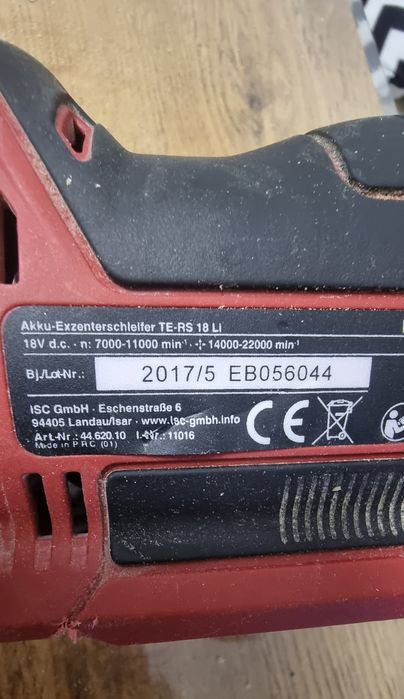 Акумулаторен ексцентричен шлайф Einhell 18v за части