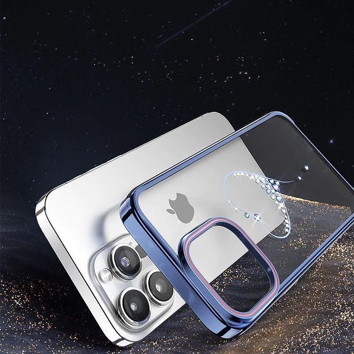 Лицензиран твърд кейс kingxbar wish с кристали swarovski за iphone 15,