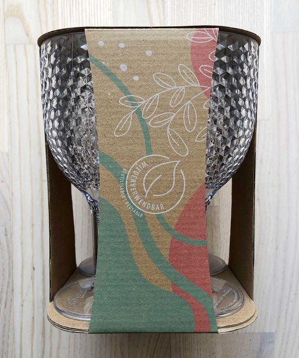 Елегантни универсални пластмасови чаши, имитация на стъкло - 4 бр.