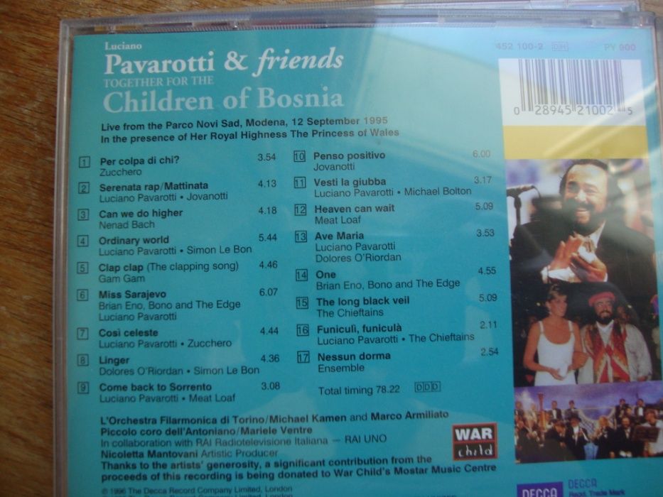 Pavarotti & Friends ‎– For The Children Of Bosnia