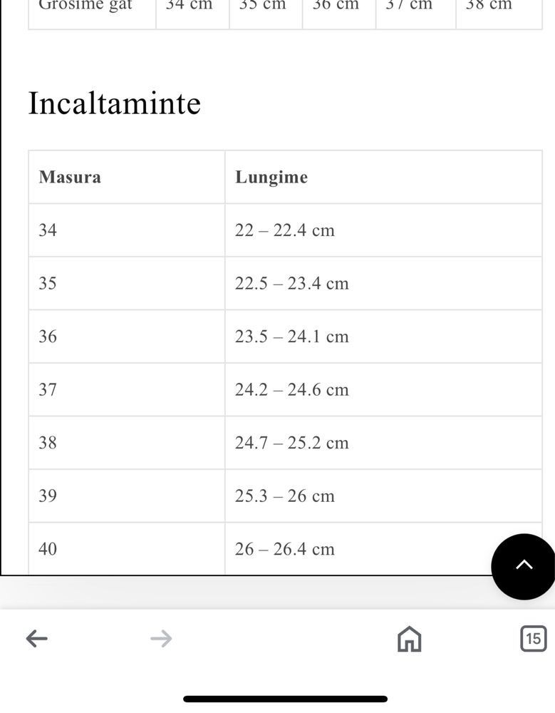 Bocanci Moja marime 38