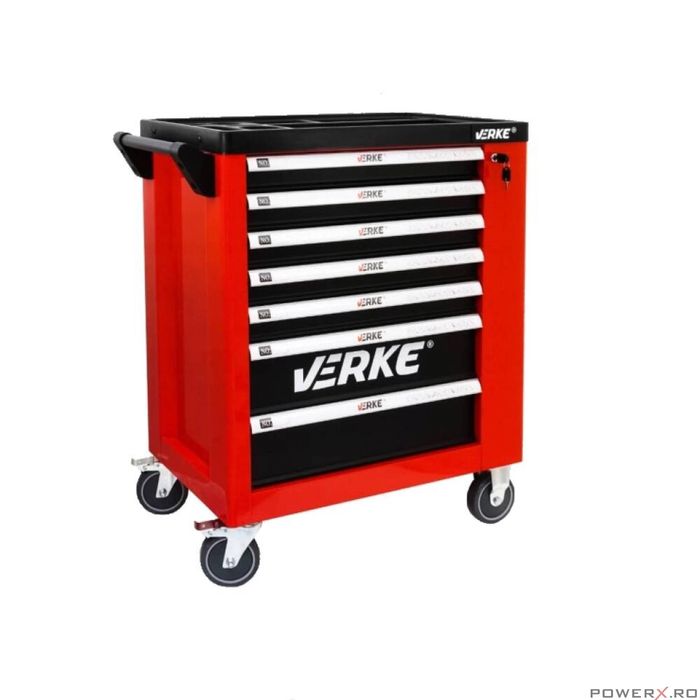 Dulap de scule cu 7 sertare echipat, 250 piese Verke