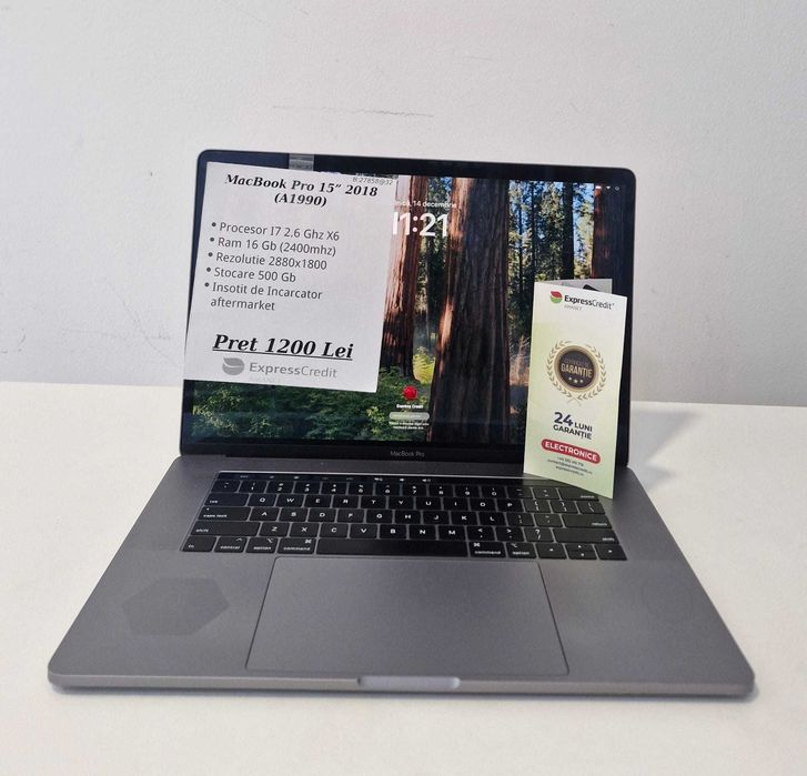 Laptop MacBook Pro 15" 2018 (AG32 B27858.1) 2 ANI GARANTIE!