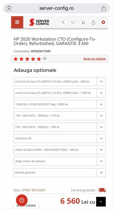 Statie de lucru / Workstation HP Z620