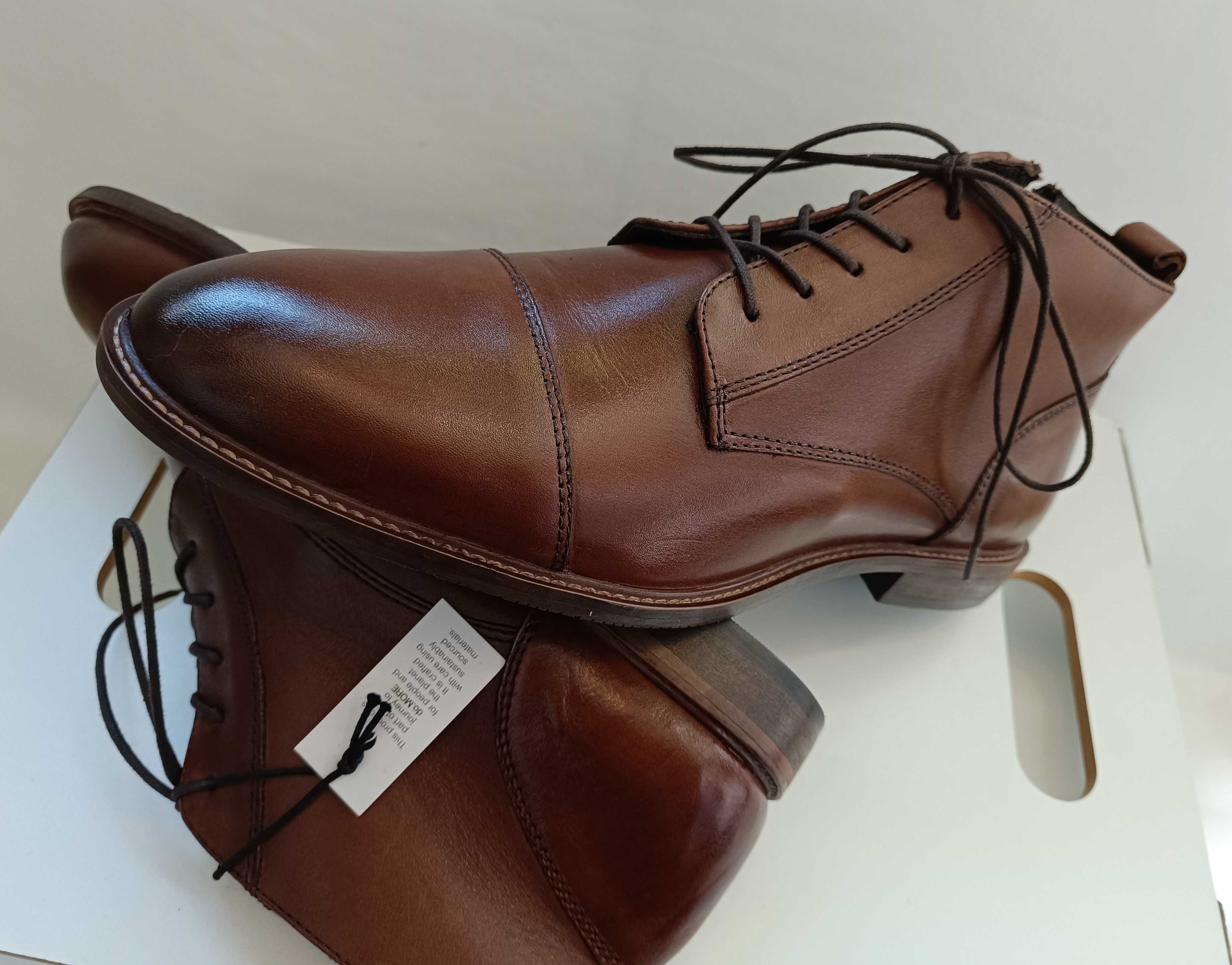 Ghete lace up 44 cap toe premium Pier One 44 piele naturala moale