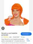 Perucă hazlie portocalie