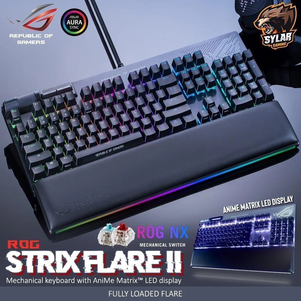 Топ! ASUS ROG STRIX FLARE 2 Animate Механическая Клавиатура