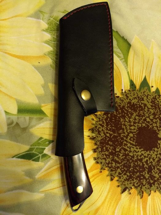 Cutit otel inoxidabil, forjare lama - stone wash, teaca piele