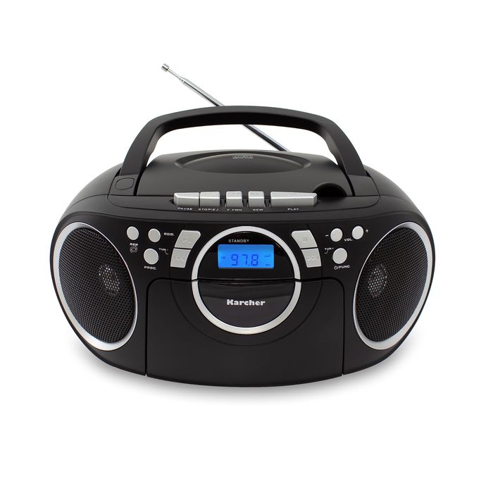 Radio CD portabil Karcher RR 5042-B cu CD player și casetofon FM