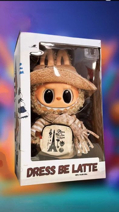 Голямо Лабубу Labubu Dress Be Latte 40см Лимитирана серия за колекцион