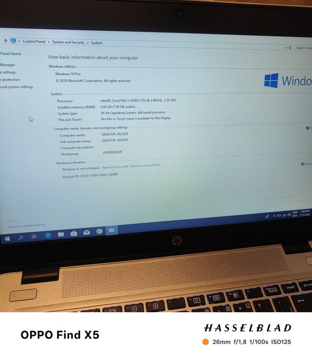 HP Elitebook 840 i5 gen 6th 2,4ghz quad core ram 8gb SSD 240gb