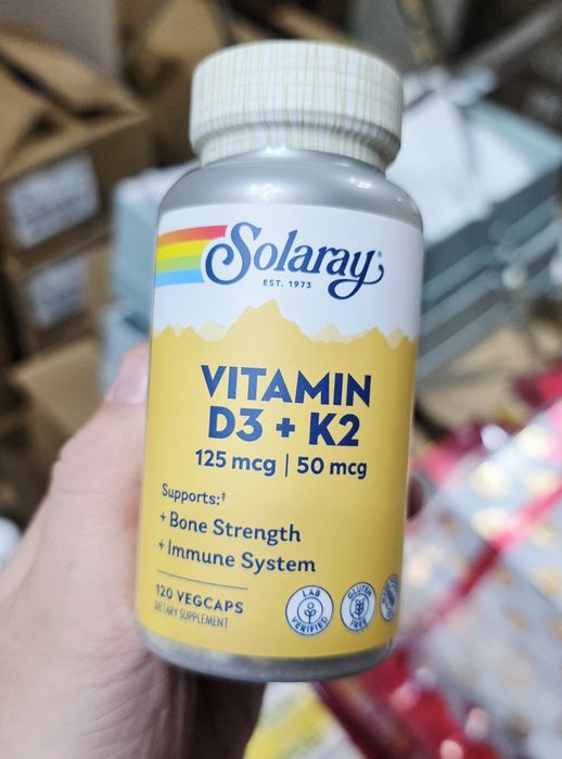 ДОСТАВКИ НЕТ Solaray d3 k2 120шт 270000сум Made in USA