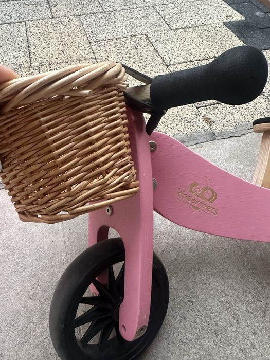 Tricicleta/bicicleta de echilibru din lemn Tiny Tot pink KINDERFEETS