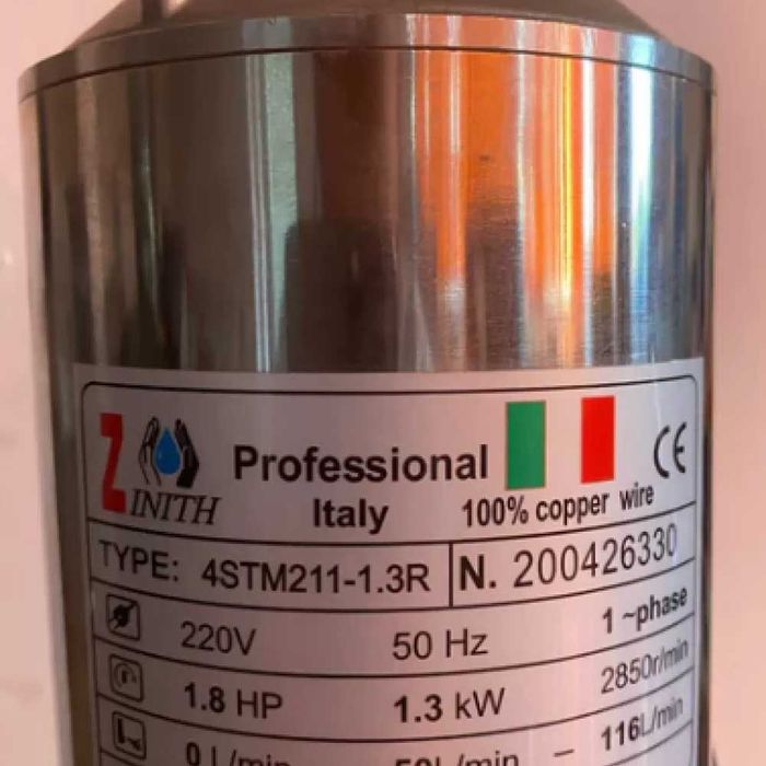 Pompa Zinith Italiy apa submersibila 4STM211 1.3KW 116 l/min 128m