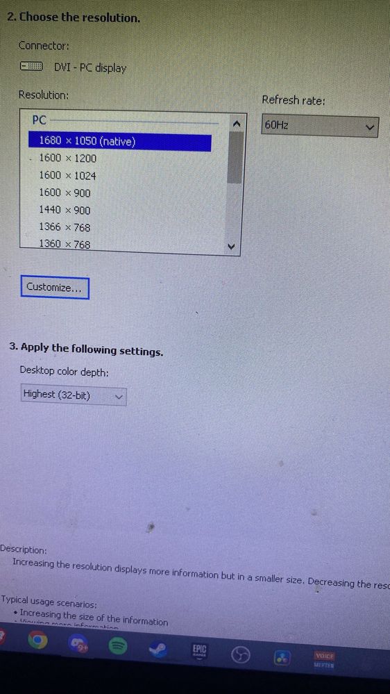Монитор 60Hz 1680+1050