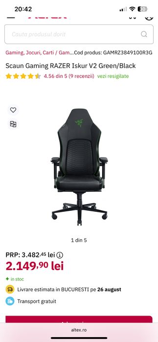 Scaun Razer gaming Iskur v2