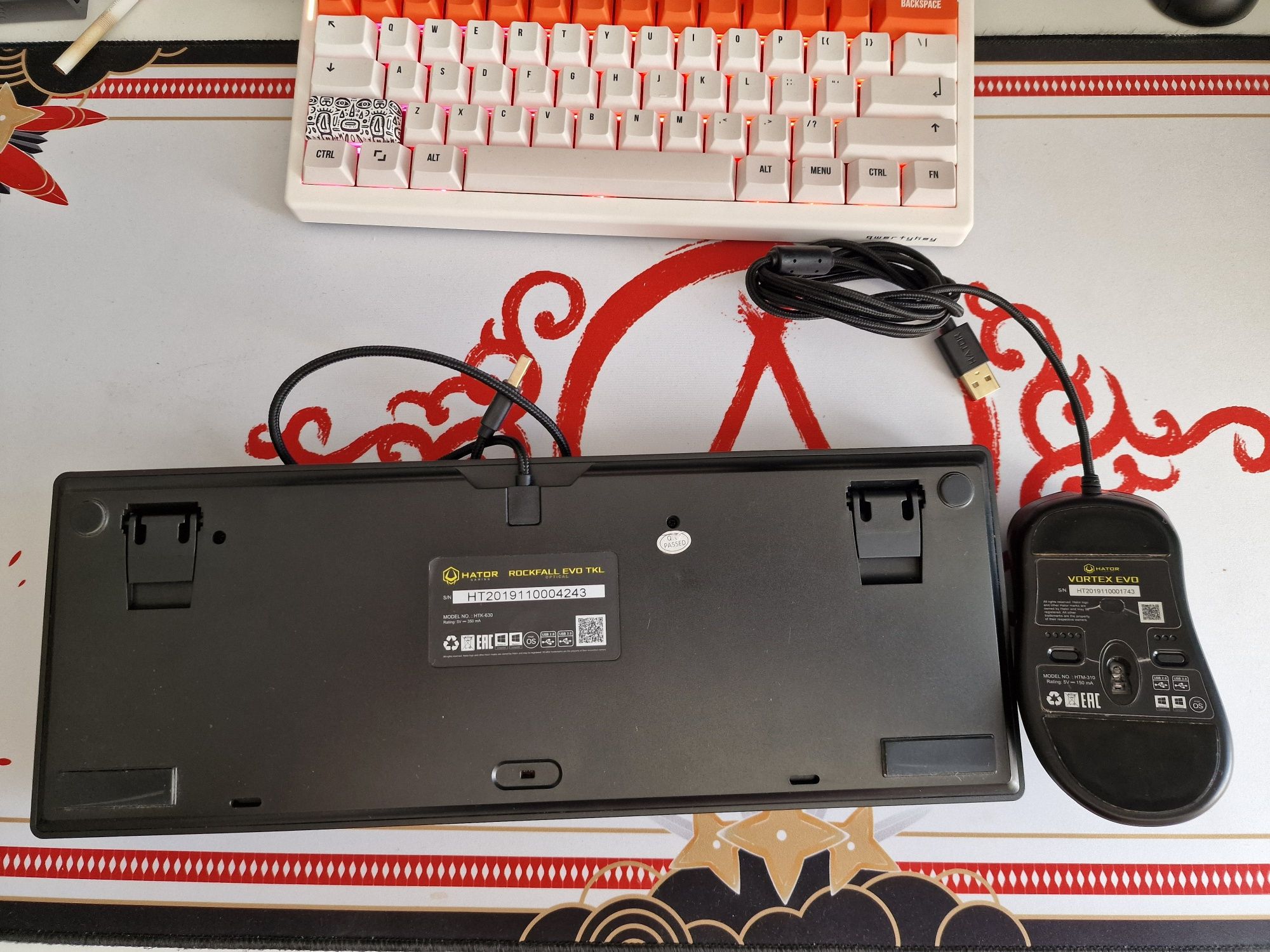 Комплект геймърска клавиатура + мишка Hator – TKL + RGB