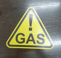 Наклейка "Газ!" для автомобилей оснащённых газовым оборудованием