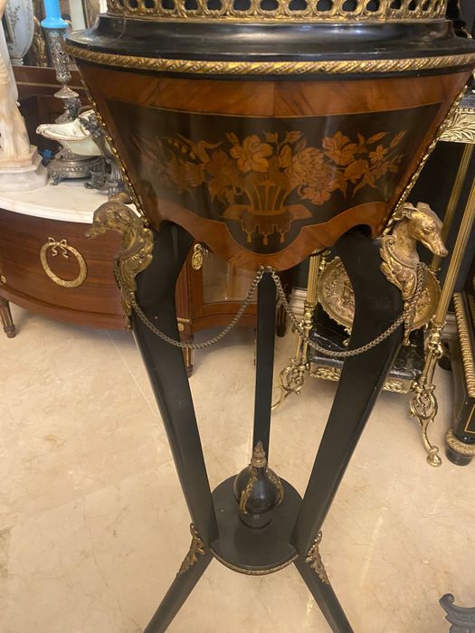 Jardiniera lemn/bronz