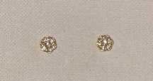 Cercei stud aur galben 14k și diamante naturale