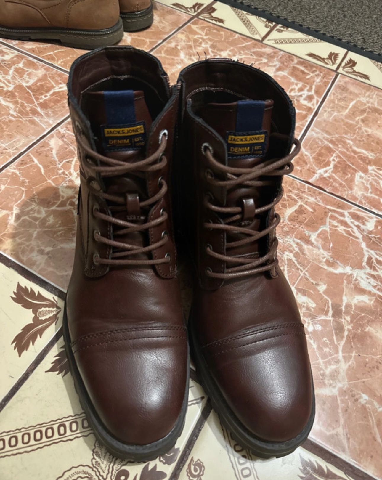 Jack&Jones Botine cu șireturi cognac