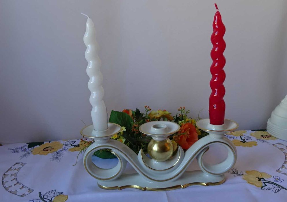 Красив винтидж свещник, Gerold Porzellan Bavaria Tettau.