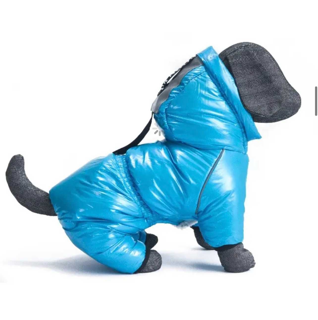 Кучешка дрешка яке пухкаво гащеризон с качулка за куче луксозно синьо
